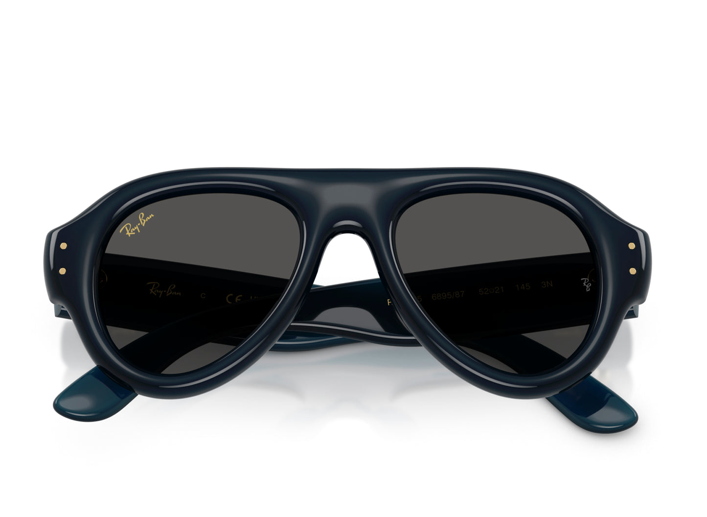 Ray Ban A$AP Rocky Aviator Puffer Sunglasses in Transparent Dark Blue w/ Ultra Black