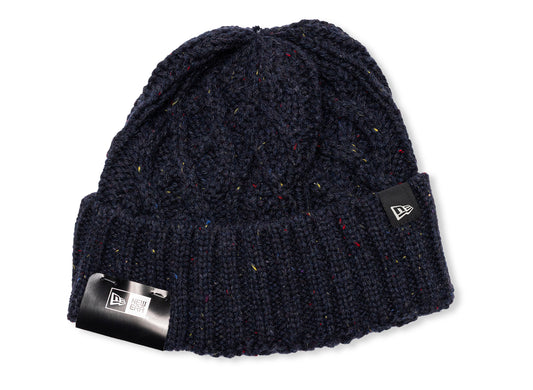 New Era Speckled Cable Knit Navy Beanie