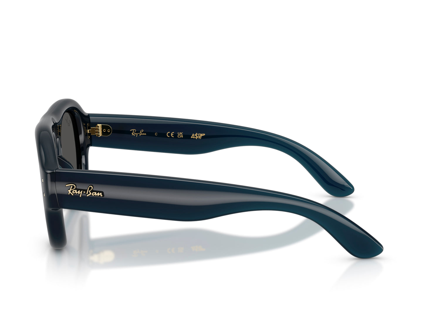 Ray Ban A$AP Rocky Aviator Puffer Sunglasses in Transparent Dark Blue w/ Ultra Black