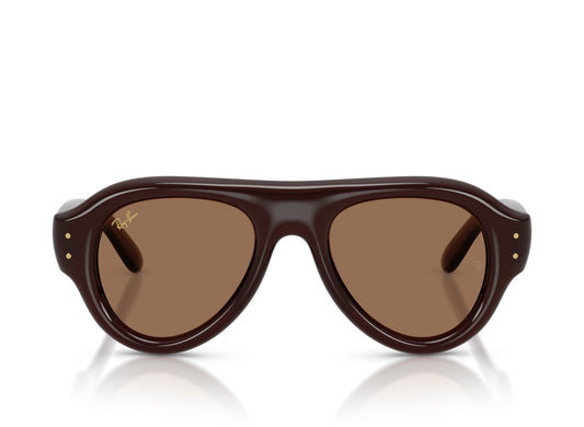 Ray Ban A$AP Rocky Aviator Puffer Sunglasses in Transparent Dark Brown w/ Dark Brown PA Bio