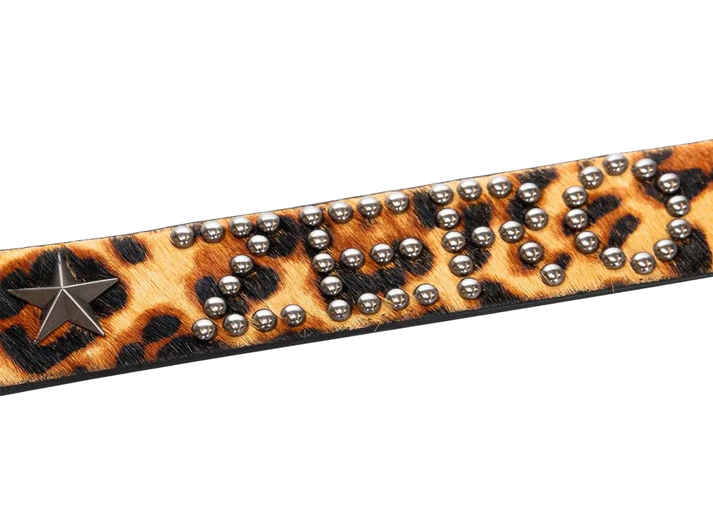 Pleasures x Zero Studded Belt in Leopard