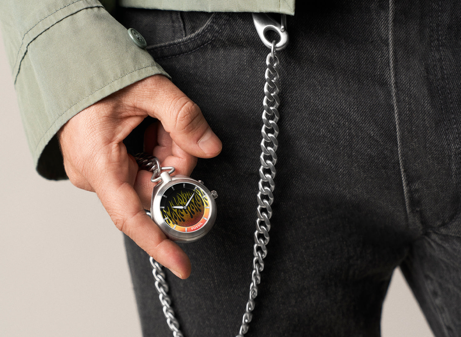 Fossil Big Tic Orange Flame Pocket Watch – Oneness Boutique