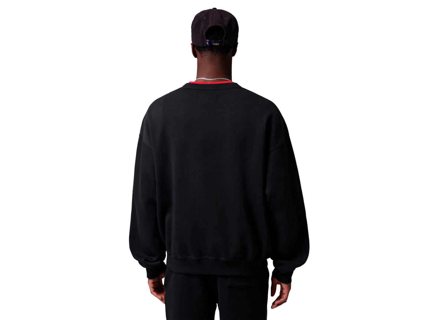 Jordan Brooklyn Fleece Crewneck Sweatshirt in Black / Infrared 23