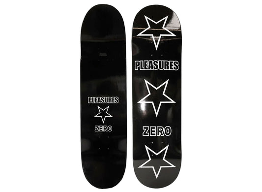 Pleasures x Zero Black Stars Skate Deck in Black