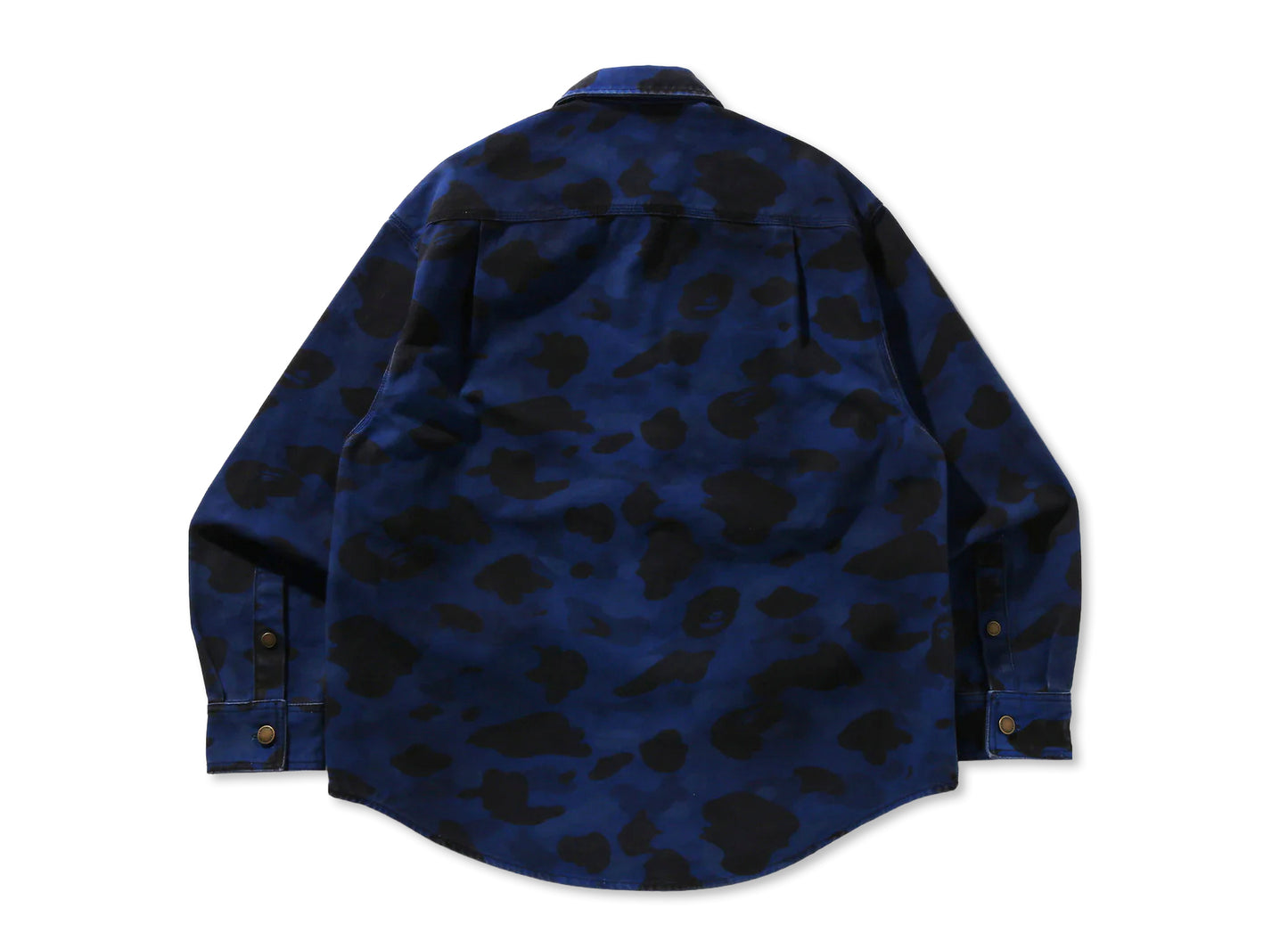 Camisa de trabajo de manga larga A Bathing Ape Solid 1st Camo en azul marino