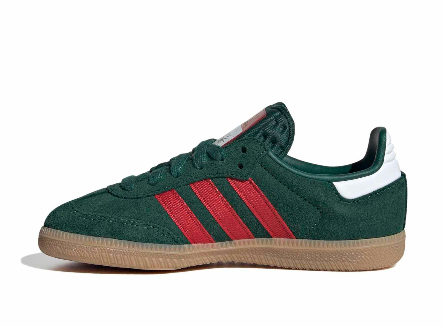 adidas Samba OG Shoes - Kids - Team Dark Green / Better Scarlet Red / Gum