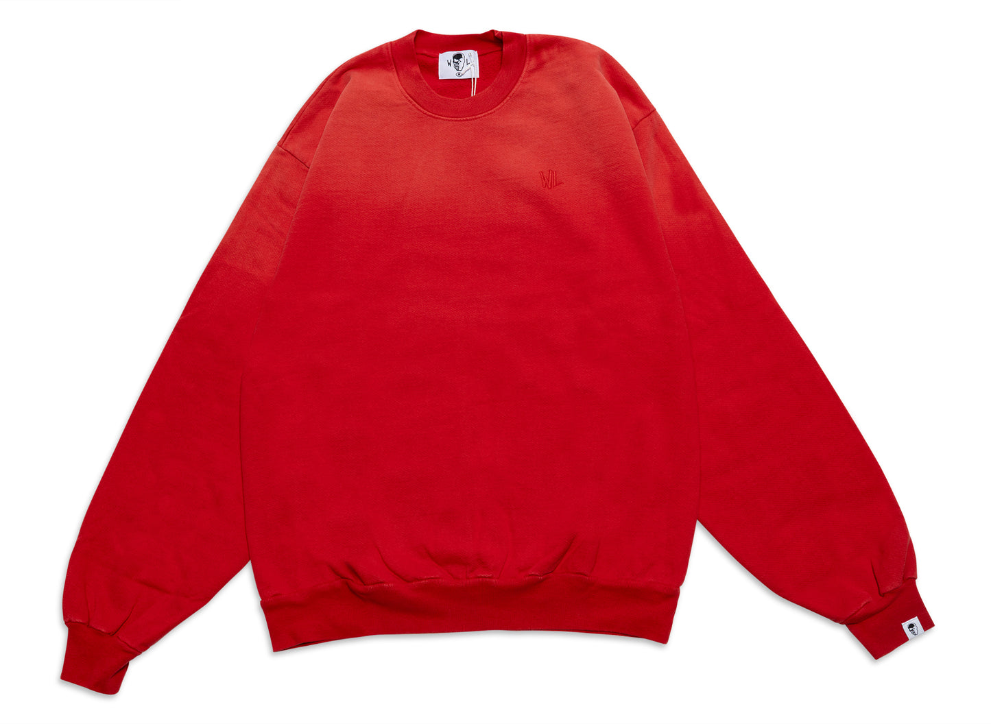 Warren Lotas Flaming Skull Crewneck in Ferrari Red