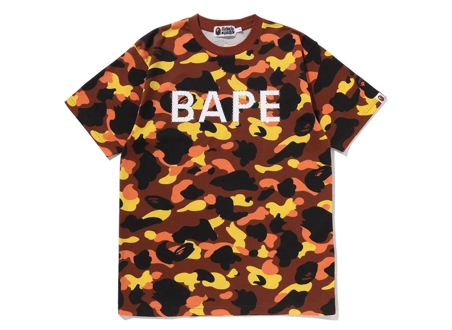 A Bathing Ape 1st Camo BAPE Rhinestone Tee in Orange