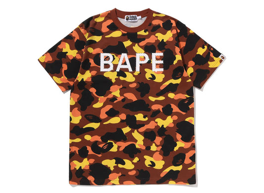 A Bathing Ape 1st Camo BAPE Rhinestone Tee in Orange