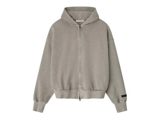 Fear of God Essentials Classic Full Zip Hoodie 'Smoke Grey'