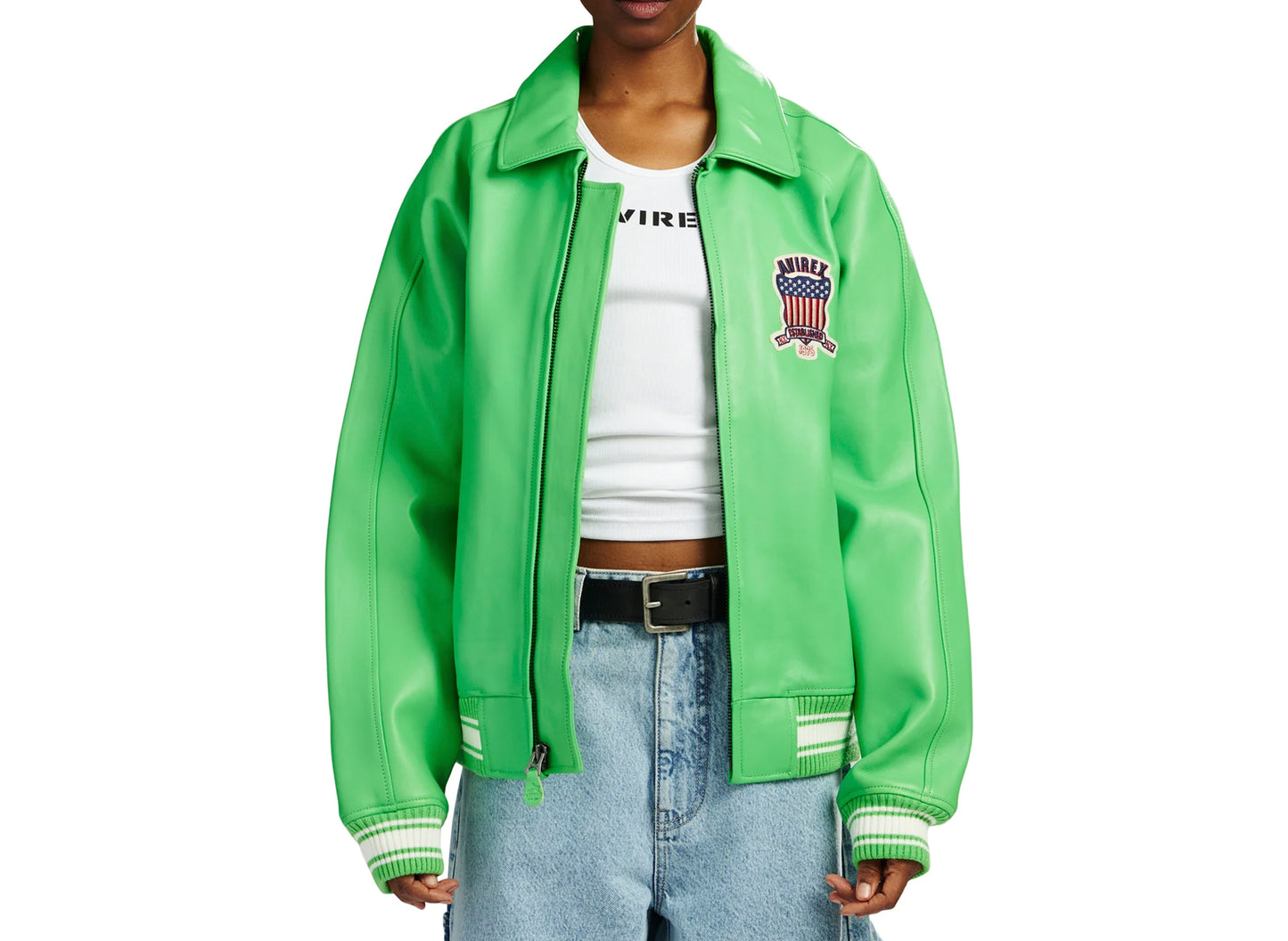 Avirex Fashion Icon Jacket in Lime Green