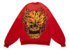 Warren Lotas Flaming Skull Crewneck in Ferrari Red