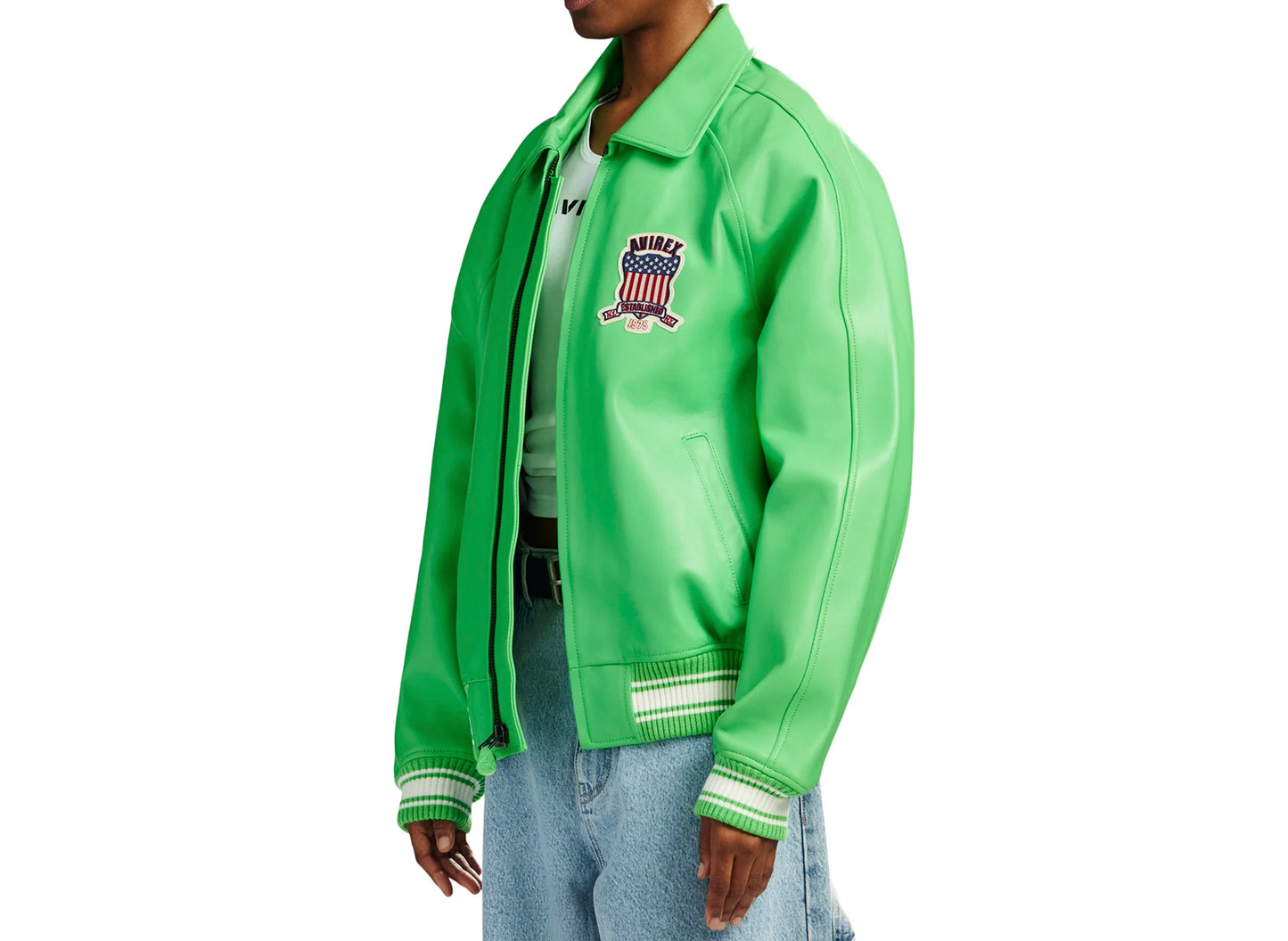 Avirex Fashion Icon Jacket in Lime Green