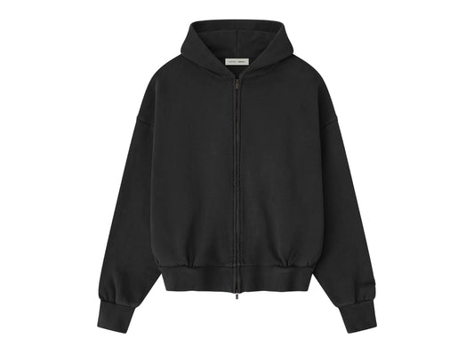 Fear of God Essentials Classic Full Zip Hoodie 'Vintage Black'