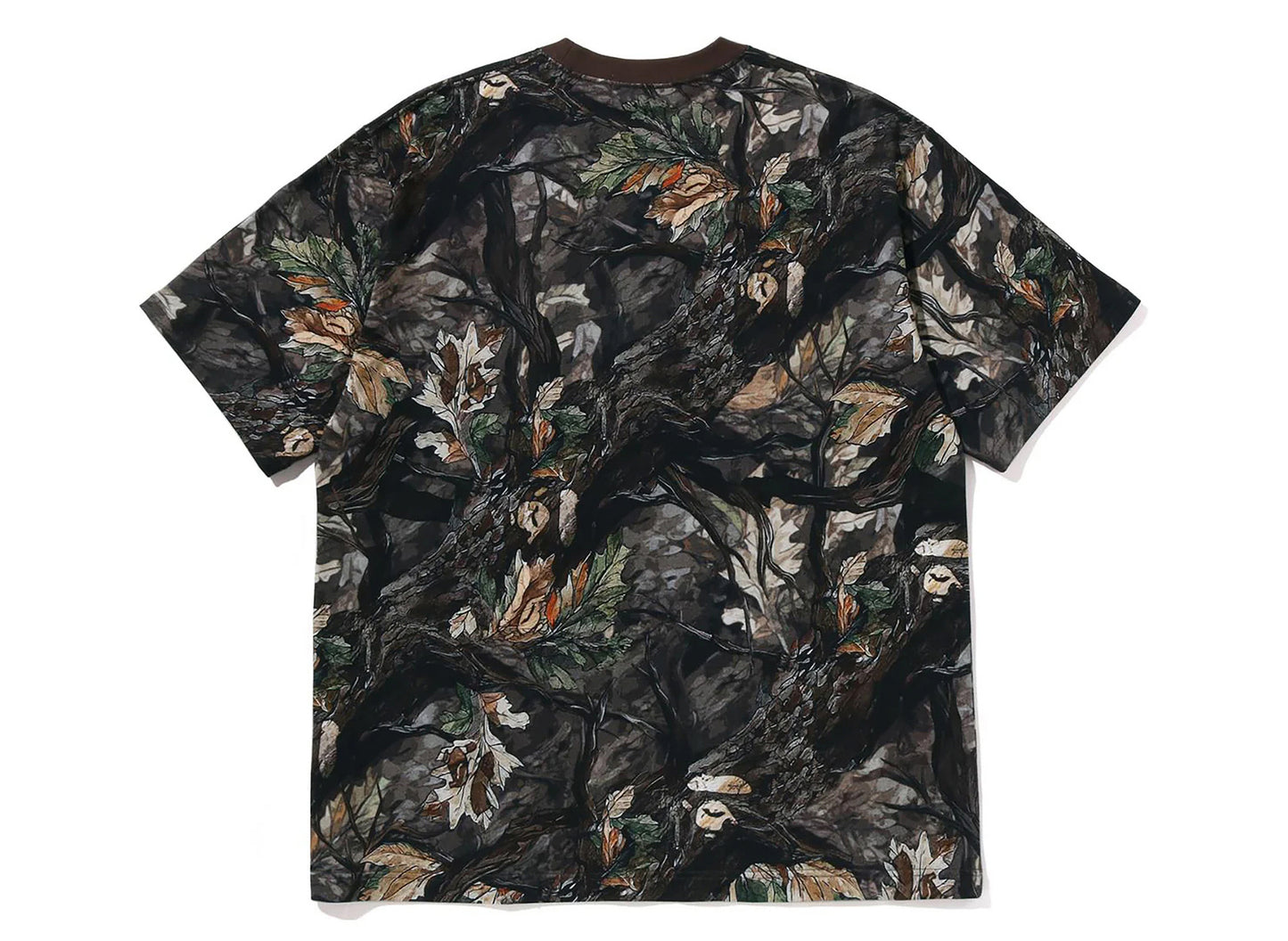A Bathing Ape Tree Edge Camo Ape Face Relaxed Fit Tee in Brown