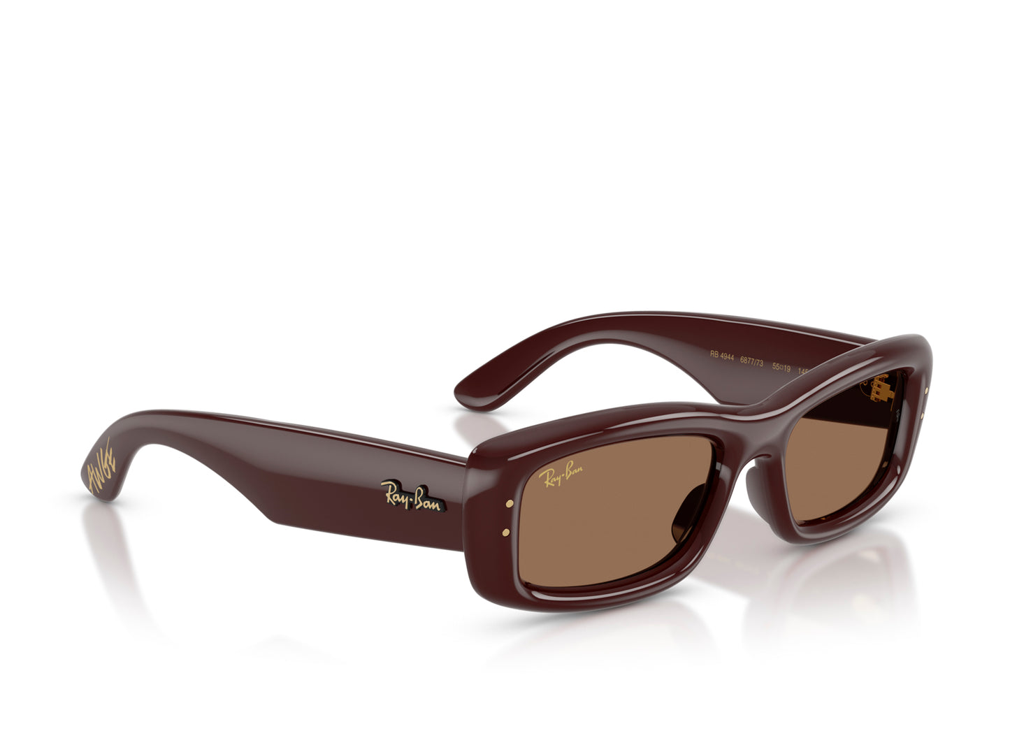 Ray Ban A$AP Rocky Kiliane Puffer Sunglasses in Transparent Dark Brown w/ Dark Brown