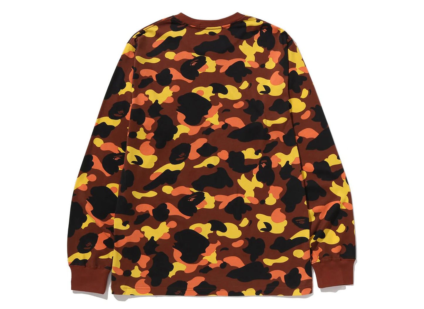 A Bathing Ape 1st Camo One Point LS Tee in Orange