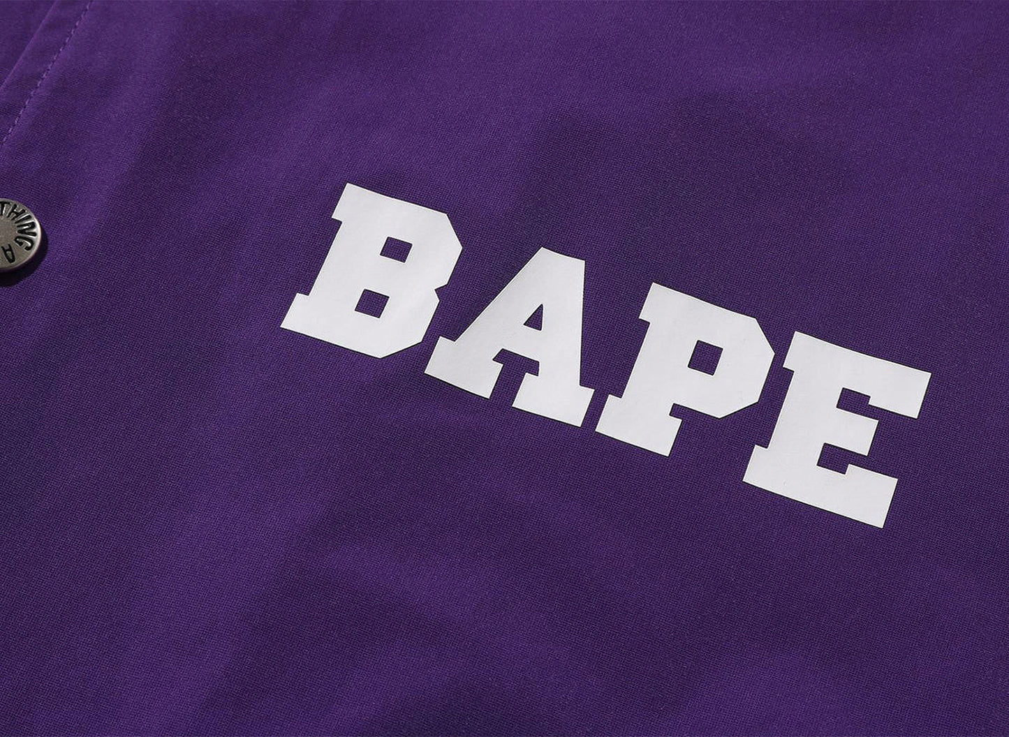 A Bathing Ape College Coach Jacket in Purple