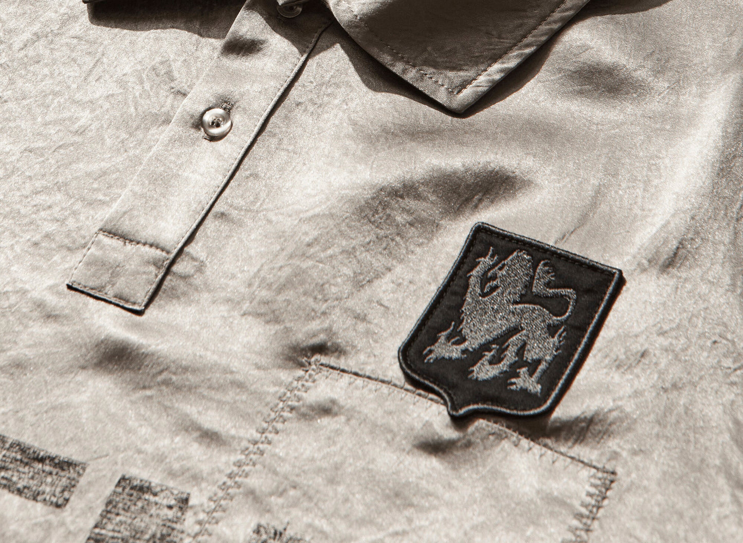 Umbro Satin Enfield Shirt in Silver Pearl