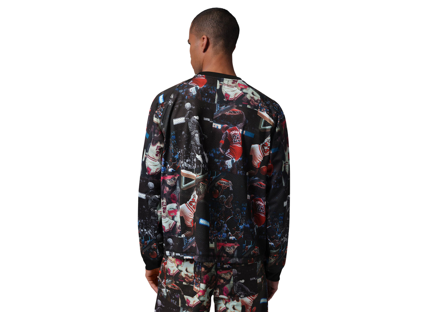 Jordan Flight Printed Long-Sleeve Jersey in Black / White