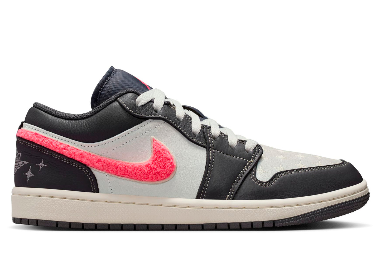 Women's Air Jordan 1 Low in Light Graphite / Hot Punch