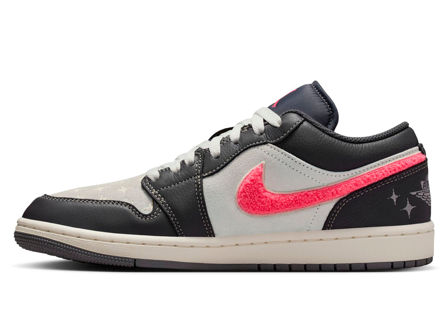 Women's Air Jordan 1 Low in Light Graphite / Hot Punch