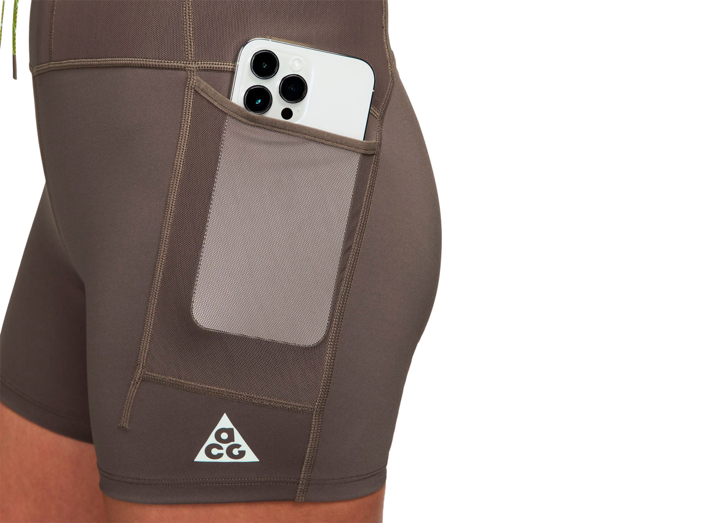 Women's Nike ACG Dri-FIT High Waisted 4" Trail Running Shorts in Ironstone