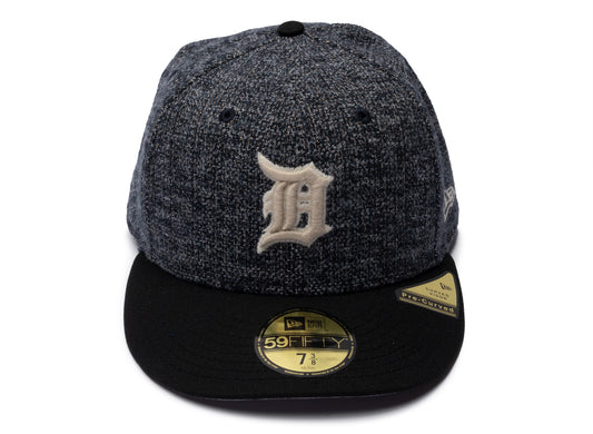 New Era Tweedy Cotton 59Fifty PC Detroit Tigers Fitted Hat in Black