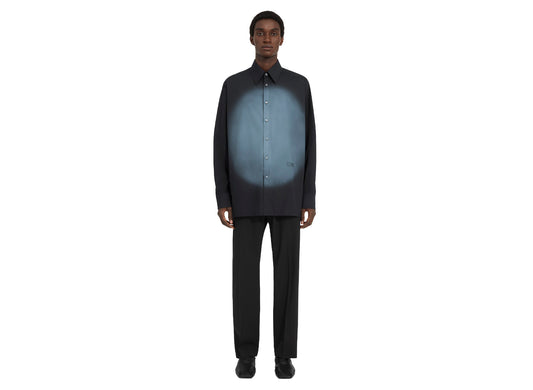 Maison Margiela MM6 Long-sleeved Spray Print Shirt in Anthracite