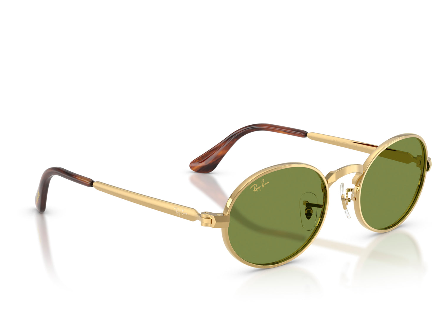 Ray-Ban Gold Frame Sunglasses with Green Lenses New Ray Ban RB3025 W3400 Aviator Large Sunglasses Arista  main image 4