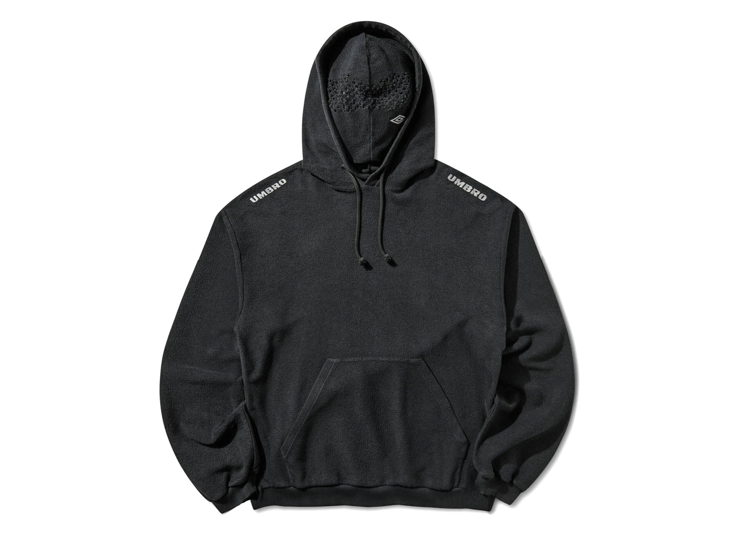 Umbro Lasered Masked Hoodie in Washed Black