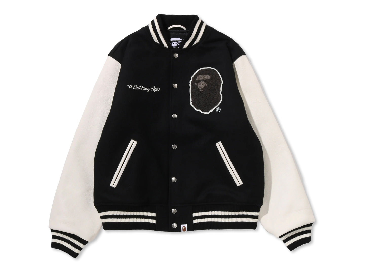 A Bathing Ape BAPE University Varsity Jacket in Black