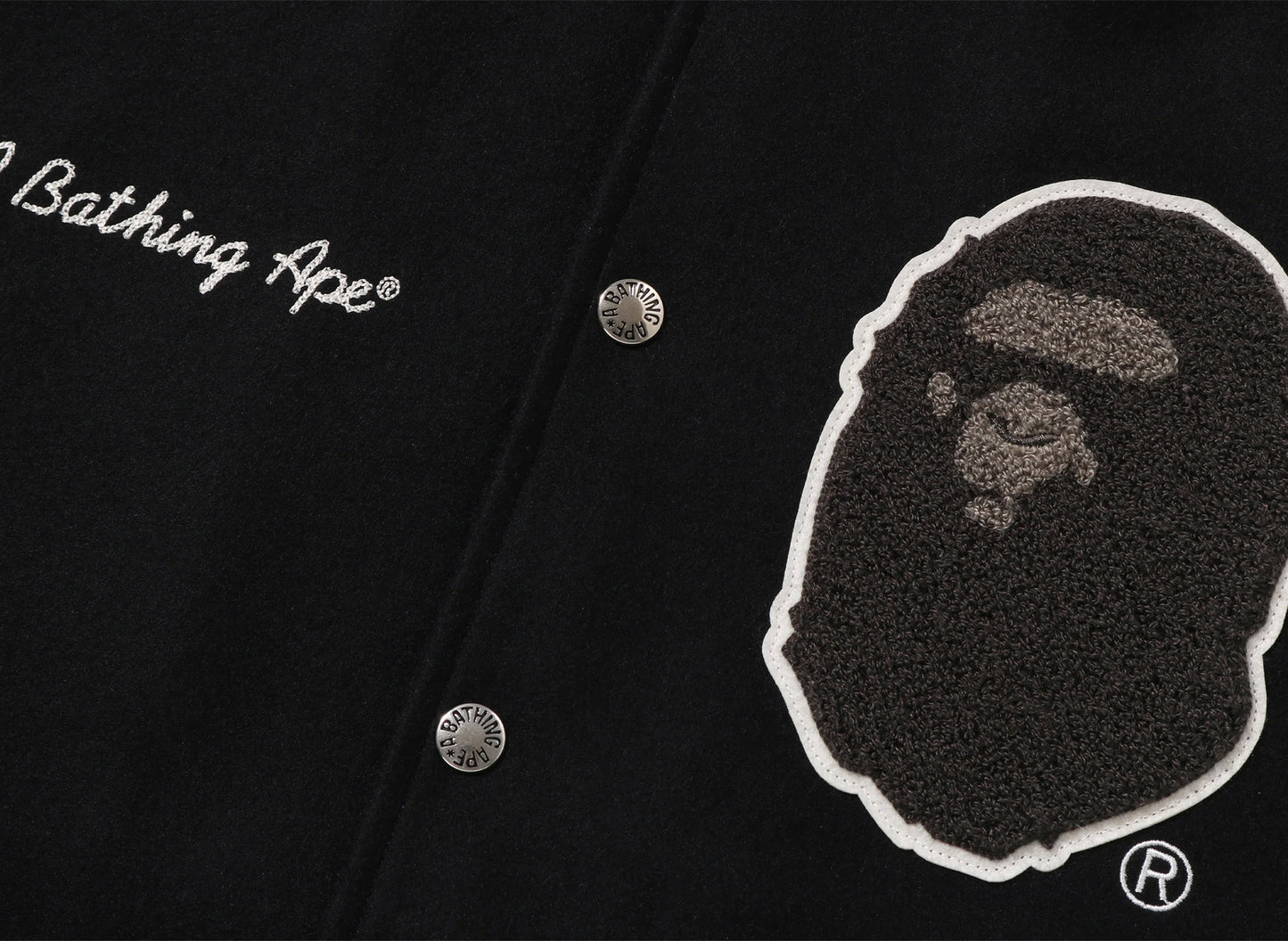 A Bathing Ape BAPE University Varsity Jacket in Black