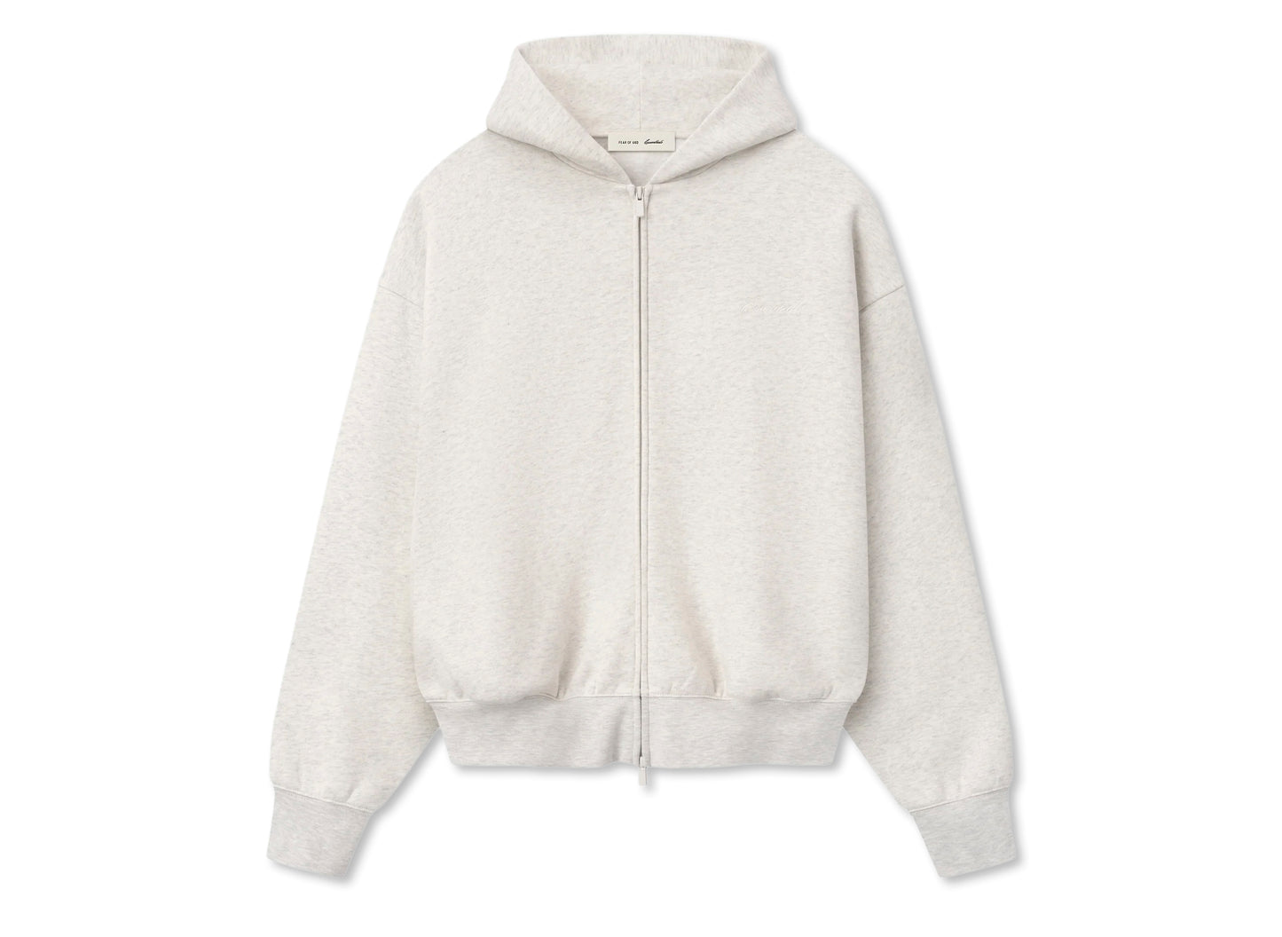 Fear of God Essentials Signature Classic Full Zip Hoodie 'Oatmeal Heather'