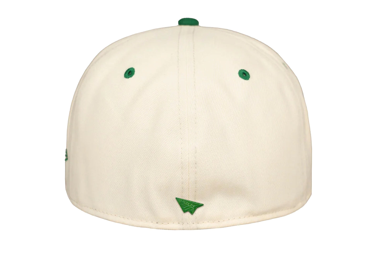 Paper Planes Original Chrome 59Fifty Fitted Crown Hat in White / Kelly Green
