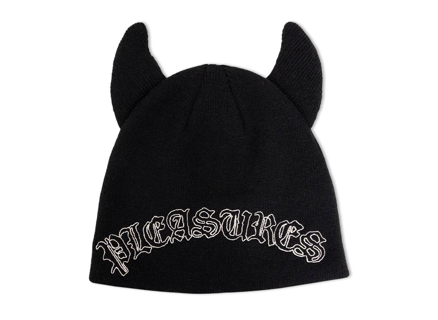 Pleasures Horns Skully Beanie in Black
