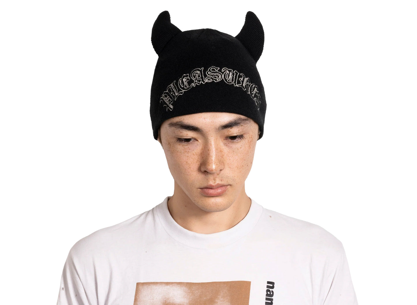 Pleasures Horns Skully Beanie in Black