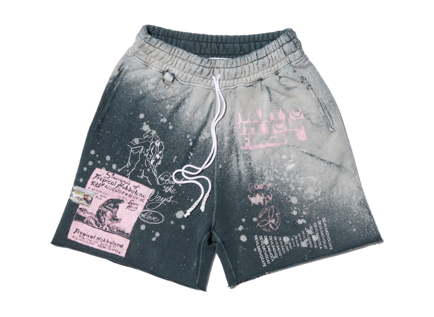 Paly Hollywood dvls advocate sweat short vintage black — front