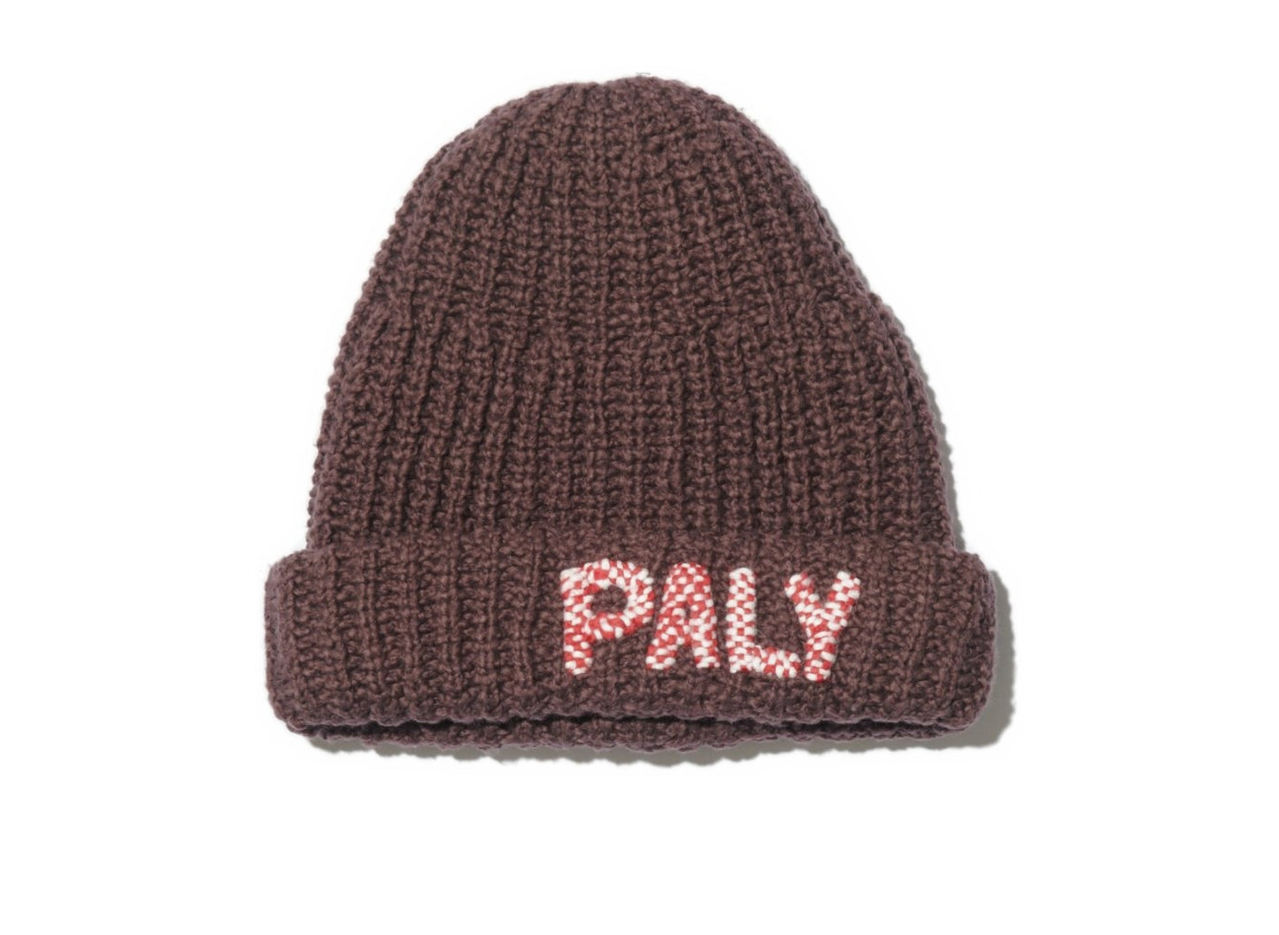 Paly Hollywood hand knitted beanie brown — front