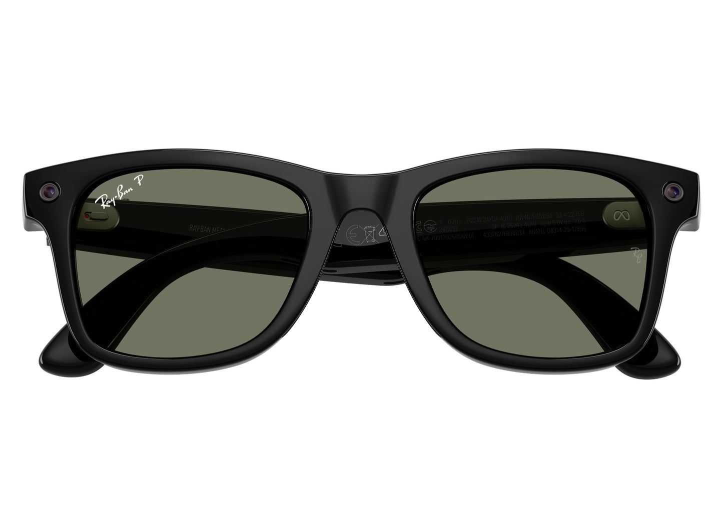 Ray-Ban Meta Wayfarer Gen 3 Shiny Black G15 Green Polar view 1