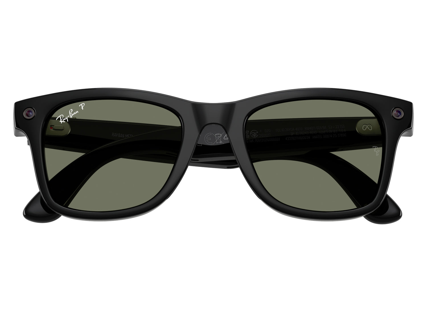 Ray-Ban Meta Wayfarer Gen 3 Shiny Black G15 Green Polar view 1