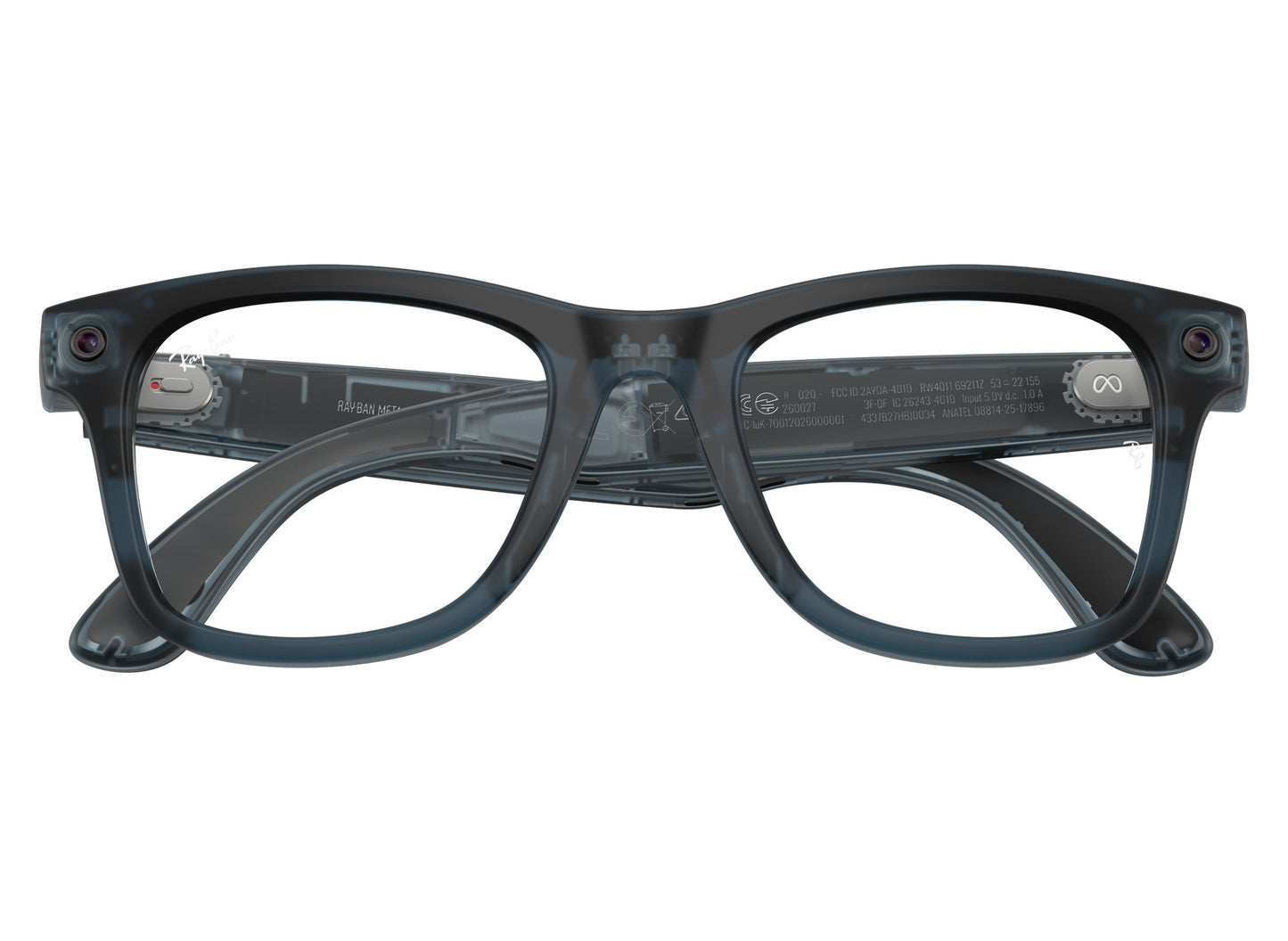 Ray-Ban Meta Wayfarer (Gen 3) Sunglasses in Transparent Matte Ocean Blue w/ Transitions Grey Lenses view 1