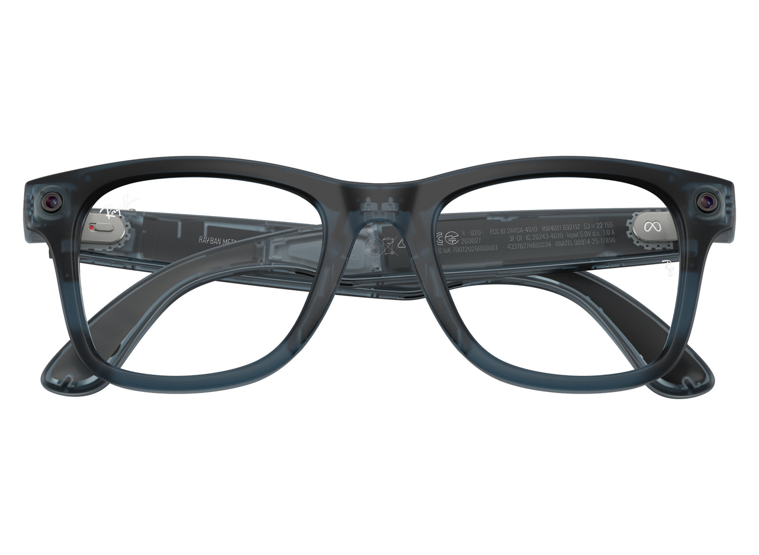 Ray-Ban Meta Wayfarer (Gen 3) Sunglasses in Transparent Matte Ocean Blue w/ Transitions Grey Lenses view 1