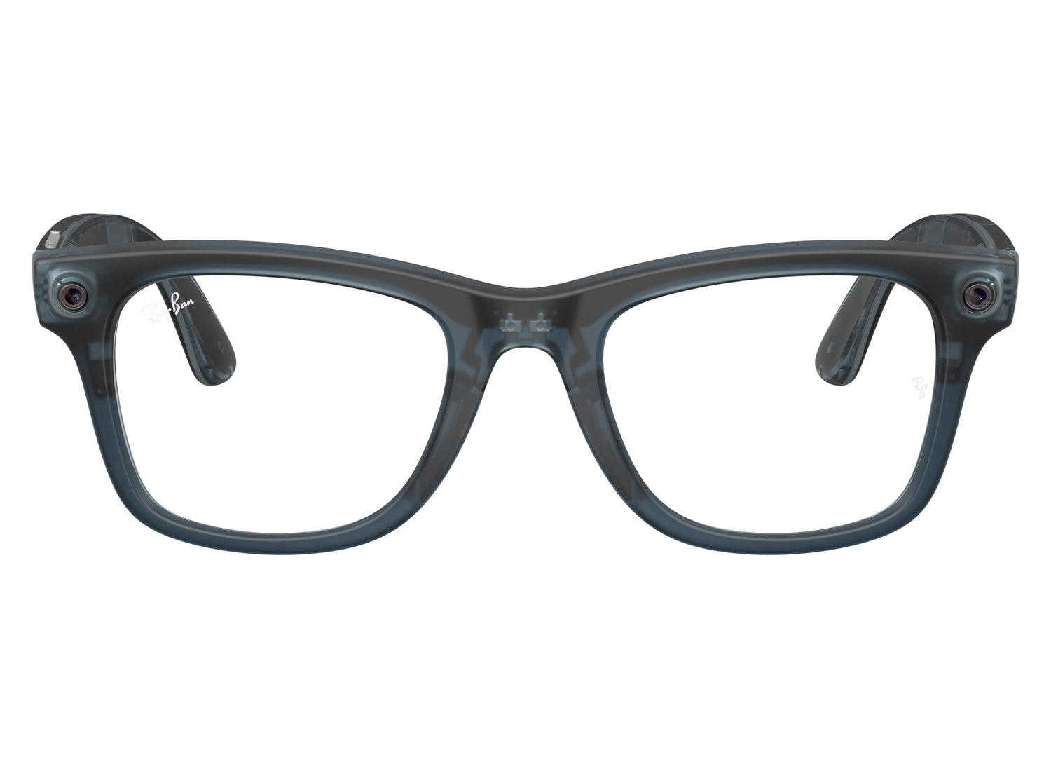 Ray-Ban Meta Wayfarer (Gen 3) Sunglasses in Transparent Matte Ocean Blue w/ Transitions Grey Lenses view 2