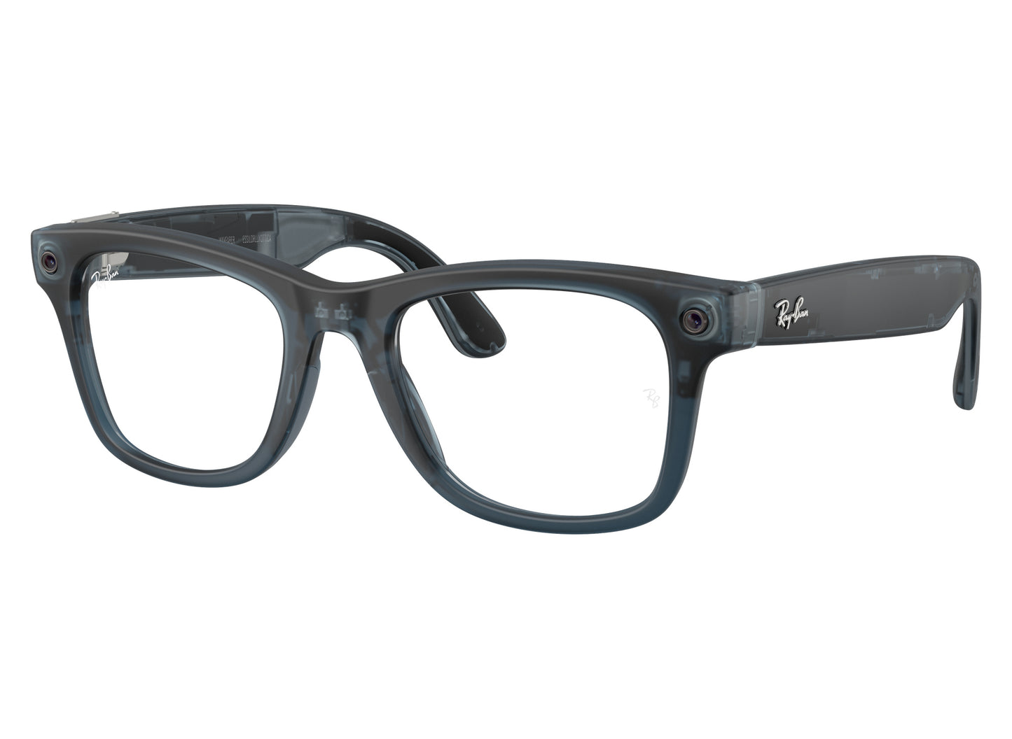 Ray-Ban Meta Wayfarer (Gen 3) Sunglasses in Transparent Matte Ocean Blue w/ Transitions Grey Lenses view 3