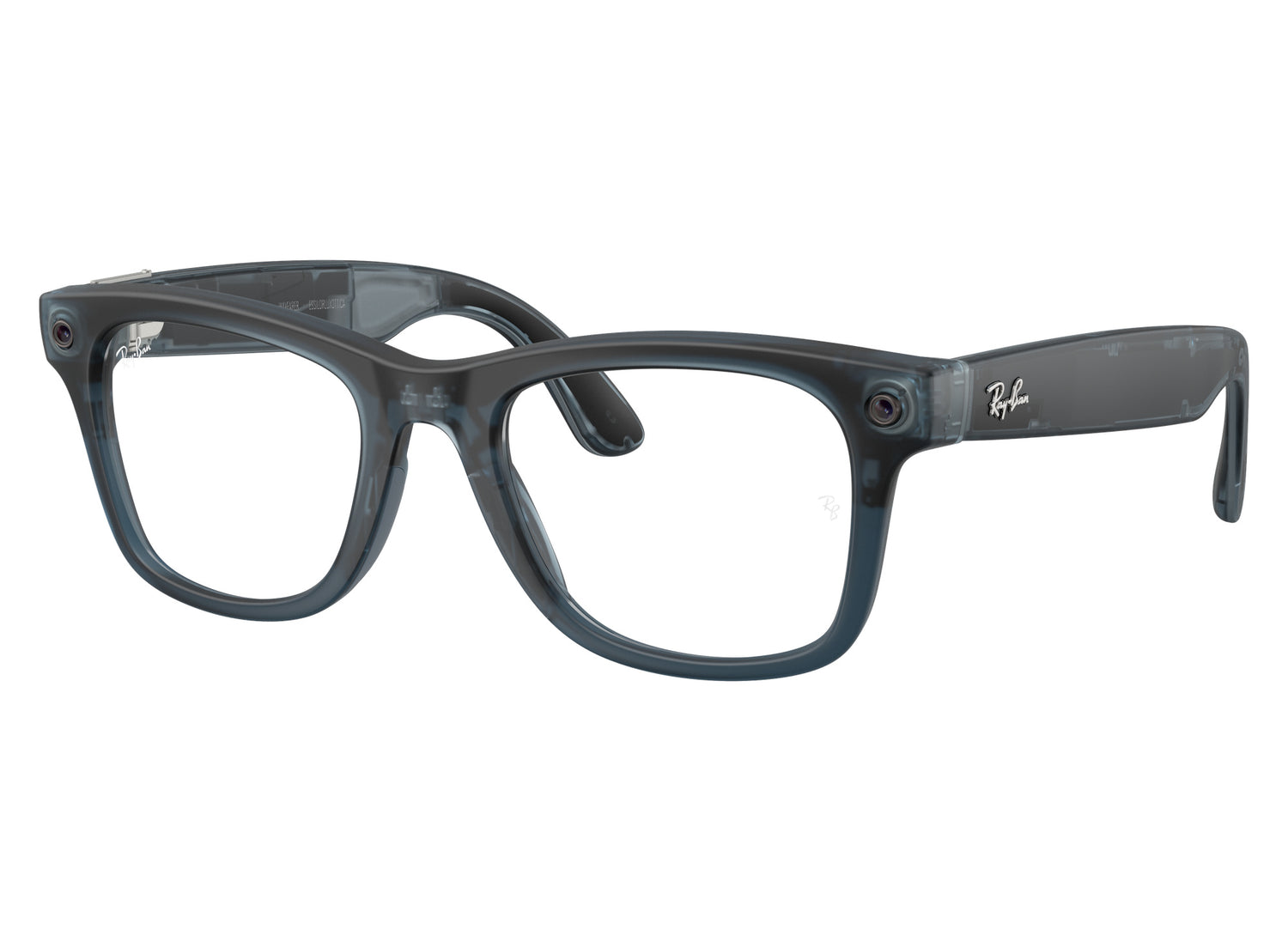 Ray-Ban Meta Wayfarer (Gen 3) Sunglasses in Transparent Matte Ocean Blue w/ Transitions Grey Lenses view 6