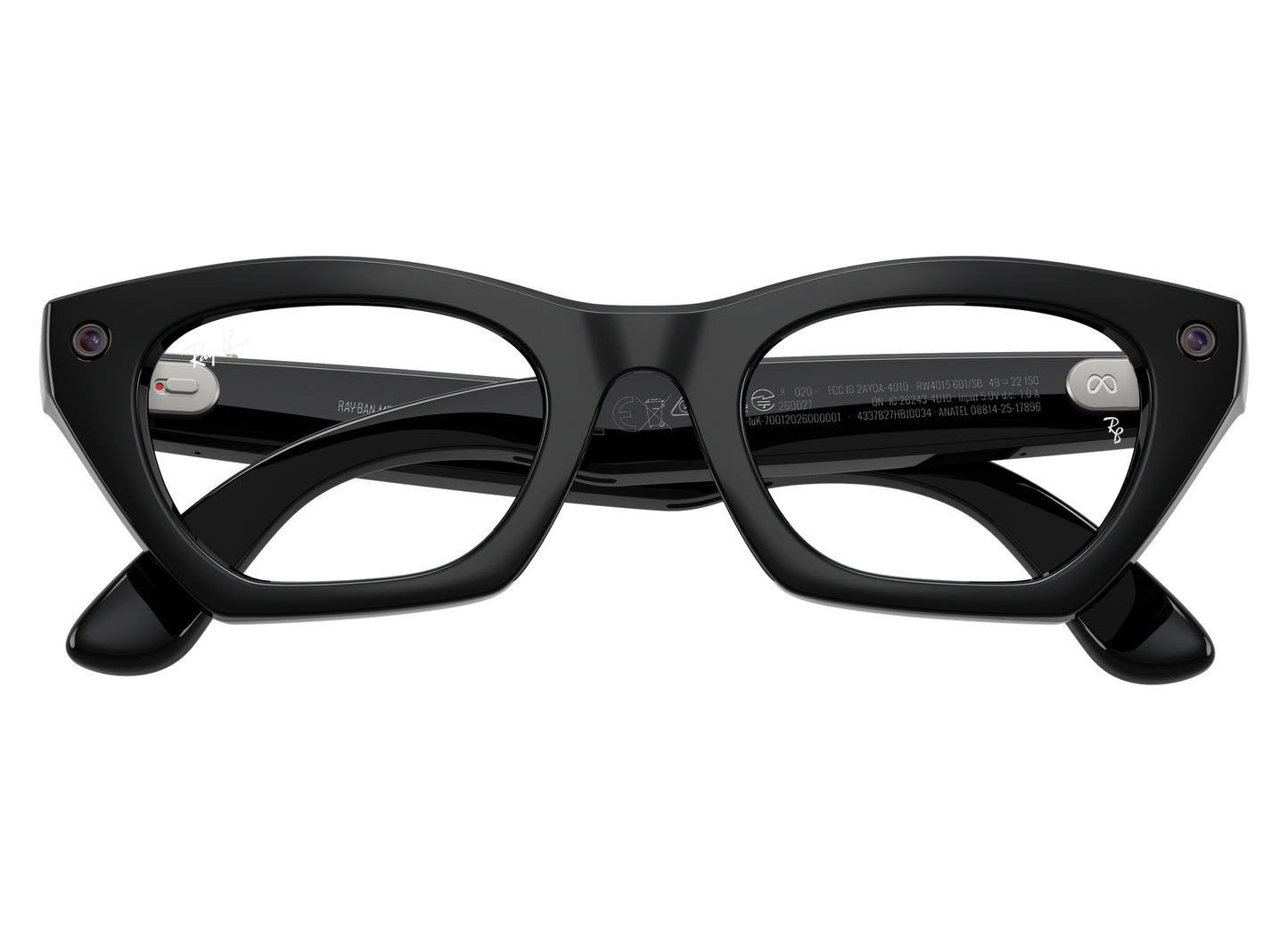 Ray-Ban Meta Zena (Gen 3) Sunglasses in Shiny Black w/ Clear Lenses view 1