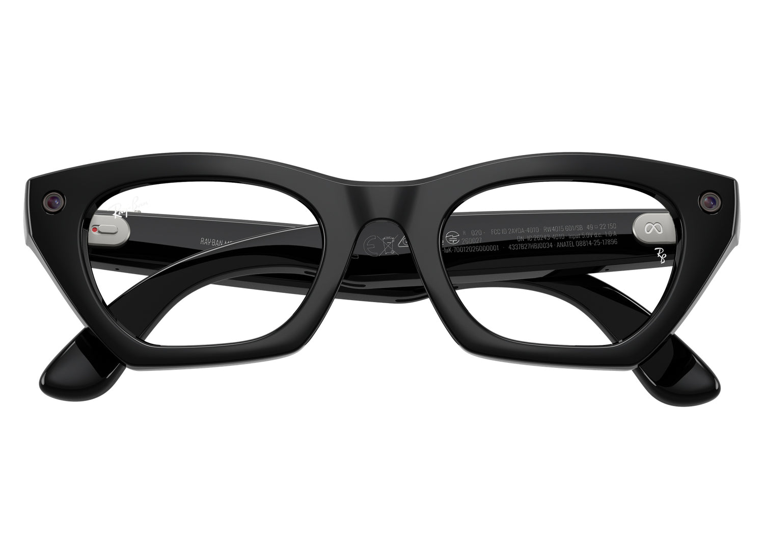 Ray-Ban Meta Zena (Gen 3) Sunglasses in Shiny Black w/ Clear Lenses view 1