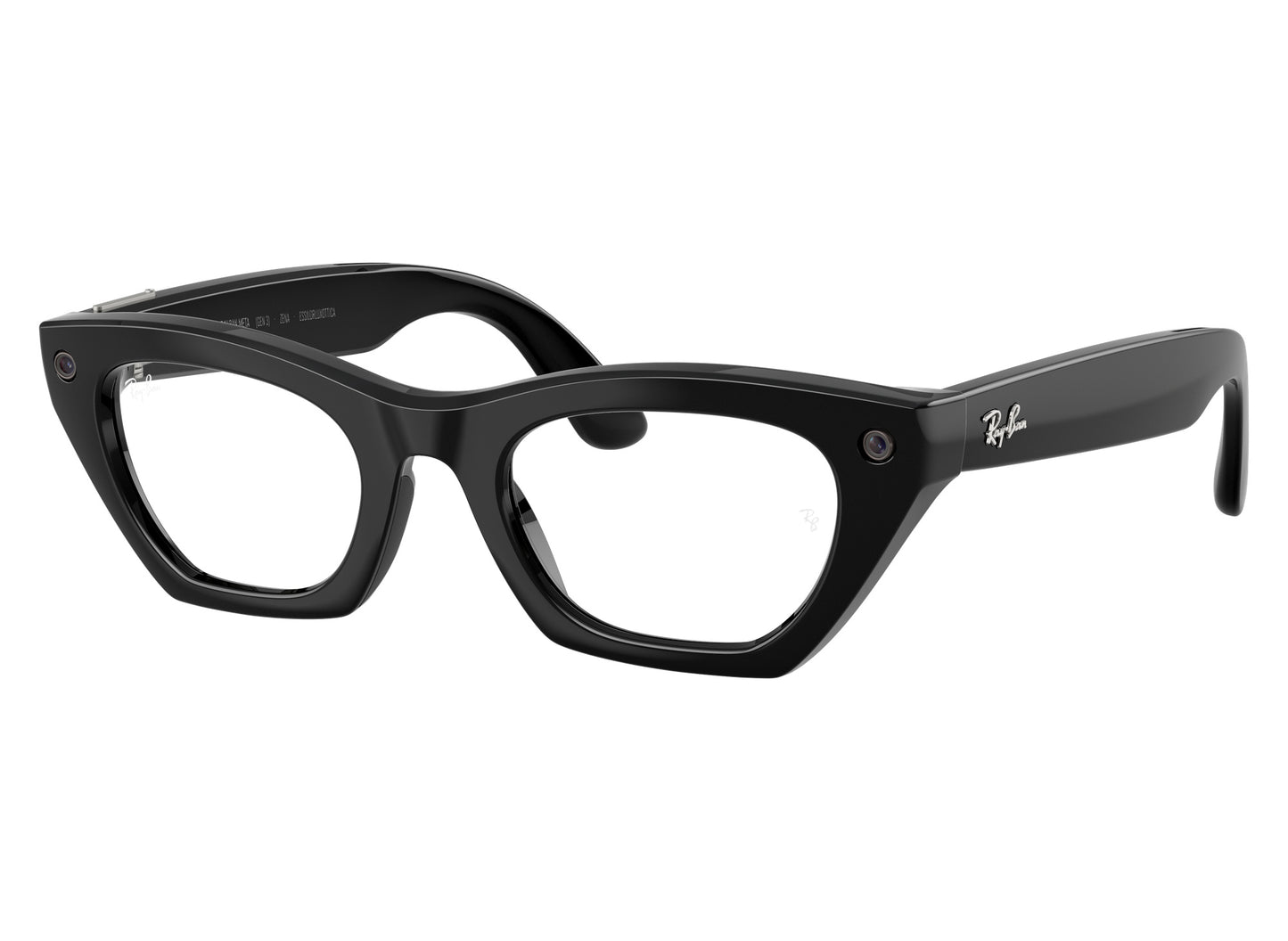 Ray-Ban Meta Zena (Gen 3) Sunglasses in Shiny Black w/ Clear Lenses view 3