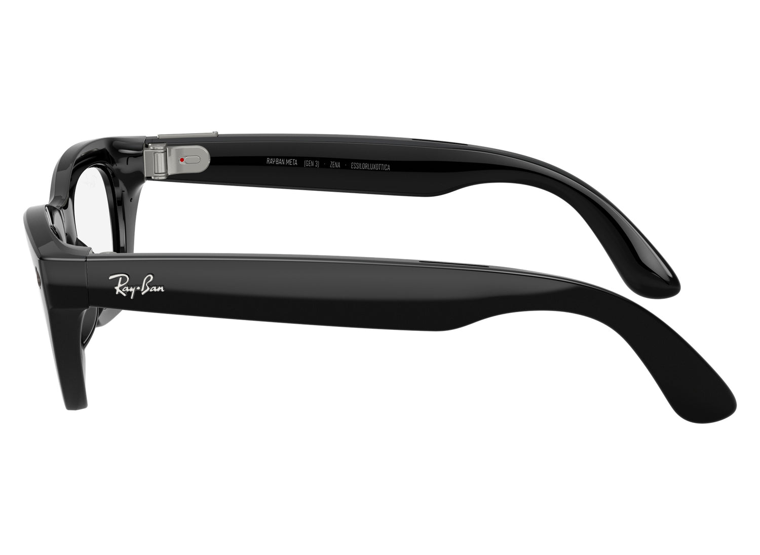 Ray-Ban Meta Zena (Gen 3) Sunglasses in Shiny Black w/ Clear Lenses view 4